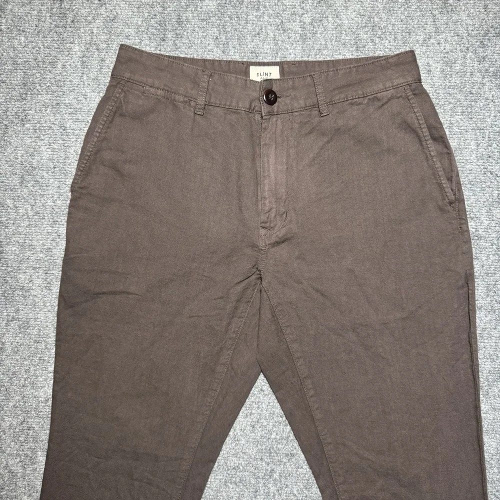 Flint And Tinder Athletic Fit Tapered Leg Cotton Linen Pants Men 30×31 Tag 28
